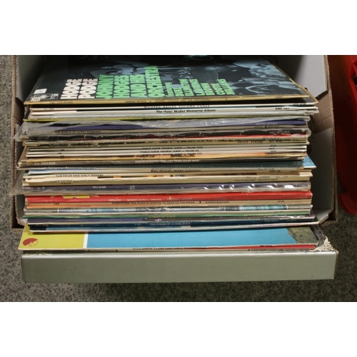 332 - Four boxes of LP records. Includes Paul McCartney, Meatloaf, Abba etc.