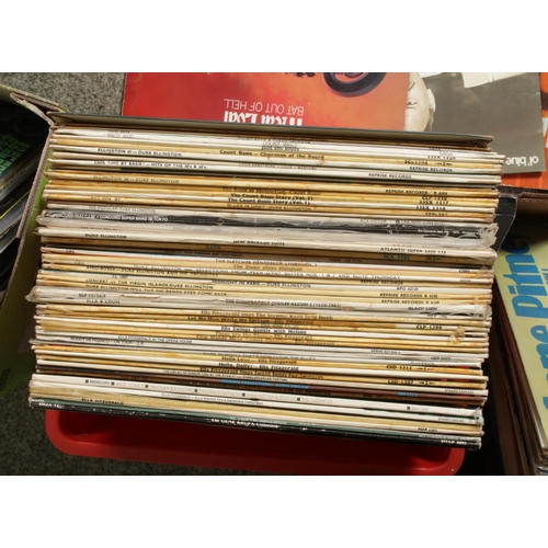 332 - Four boxes of LP records. Includes Paul McCartney, Meatloaf, Abba etc.