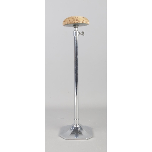 70 - An early Twentieth Century chrome adjustable hat stand, stamped 'Perry' to adjustable nut. Maximum h... 