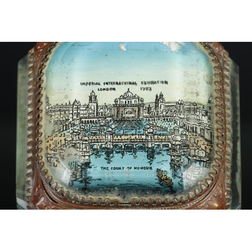 80 - A bevelled edge glass ormulu trinket jewellery box, the top panel bearing plaque for 'The Imperial I... 