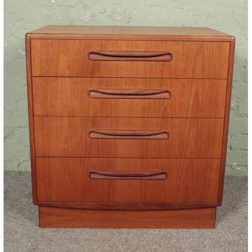 655 - A G-Plan Fresco teak chest of four drawers. Approx. dimensions 73cm x 45cm x 76cm.