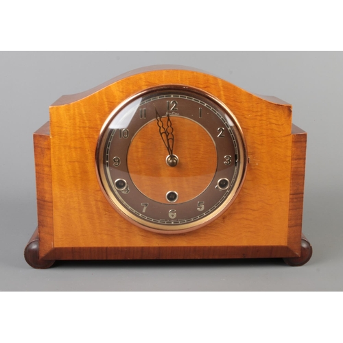 91 - An Art Deco Bentima Westminster chime mantel clock.