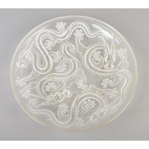 2 - Josef Inwald (Czechoslovakian), a large frosted Barolac glass low bowl depicting dragons. Diameter: ... 