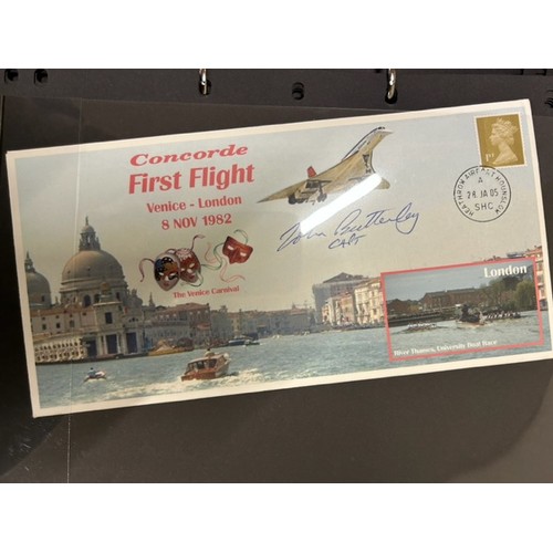 147 - An album of Concorde related first day covers including signed examples, 32 in total.