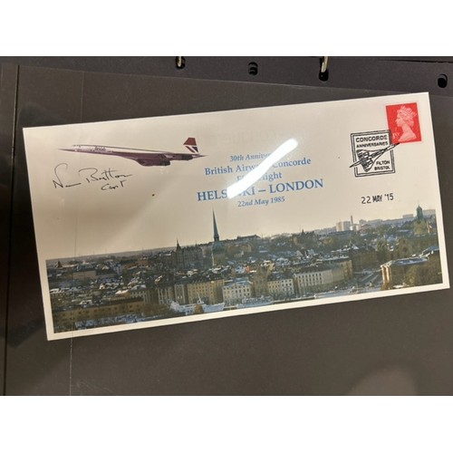 147 - An album of Concorde related first day covers including signed examples, 32 in total.