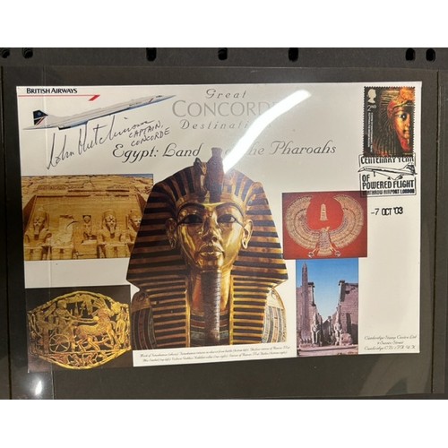 147 - An album of Concorde related first day covers including signed examples, 32 in total.