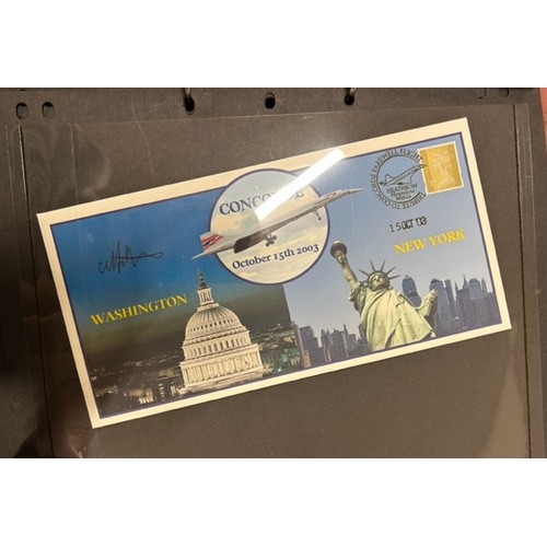 147 - An album of Concorde related first day covers including signed examples, 32 in total.