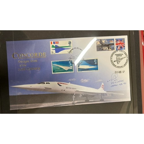 147 - An album of Concorde related first day covers including signed examples, 32 in total.