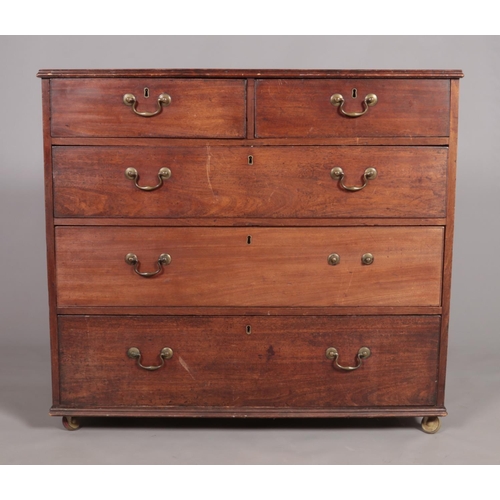 455 - A Georgian mahogany chest of two over three drawers.