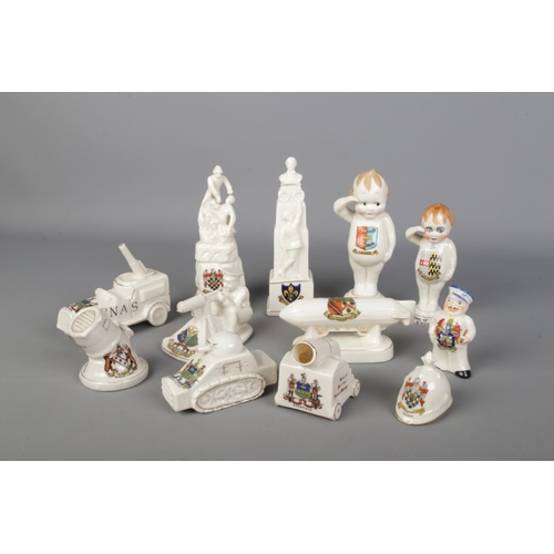 11 - A collection of Military Crested China, including Naval Baby 