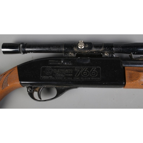 127 - A Crosman 766 .177 calibre American repeating air rifle fitted with BSA 4x20 scope. CANNOT POST.