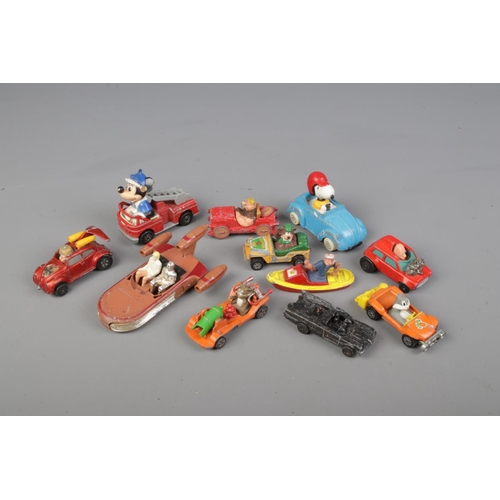 26 - A collection of play worn die cast model vehicles, mostly TV or film related. Includes General Mills... 