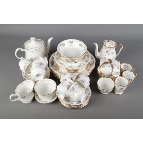 156 - Two Tea/Coffee Set Collections: Royal Stafford Violets Pompadour Coffee Set (15 pieces 6 Sets) and S... 