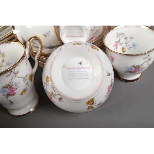 156 - Two Tea/Coffee Set Collections: Royal Stafford Violets Pompadour Coffee Set (15 pieces 6 Sets) and S... 