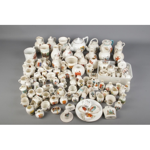 167 - A large mixed collection of vintage Crested Ware, various large and small items including teapots, j... 