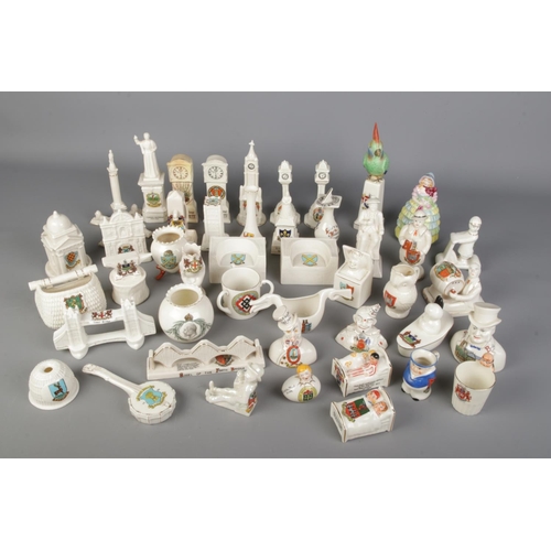 168 - Collection of Crested Ware with various statues and special design ornaments, including uniqe Torqua... 