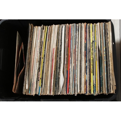 205 - Two boxes of assorted vinyl records of mainly rock and pop to include Erasure, Phil Collins, Ananta,... 