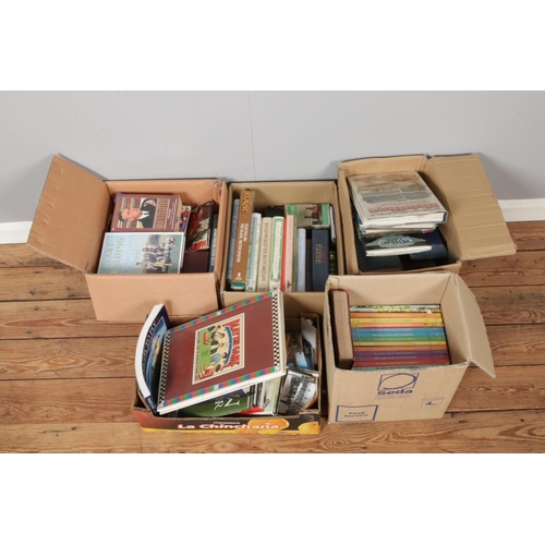 214 - A large quantity of books including children's annuals, gardening books, biographies including the q... 