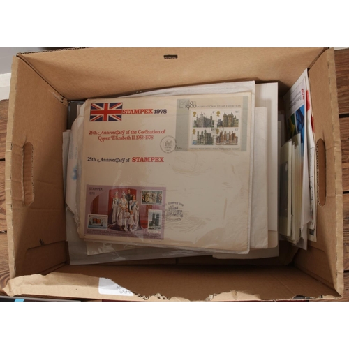 220 - A box of assorted stamps and first day covers to include used, unused and presentation pack issues. ... 