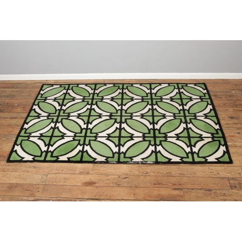 247 - Art Deco Style Rug, 100% wool hand made area rug (length 240cm, width 154cm)