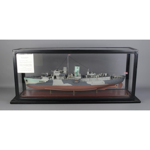 253 - A plastic kit built model of HMS Bluebell K80, flower class Corvette. Possibly originally by Matchbo... 