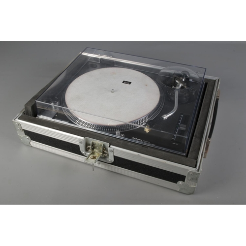 271 - A Technics Quartz Direct Drive Turntable System SL-1210  MK2 in flight case. Stanton 500 stylus.