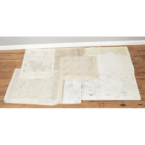 301 - A series of vintage map sheets, including several published by the War Office 1941 and 1942. Covers ... 