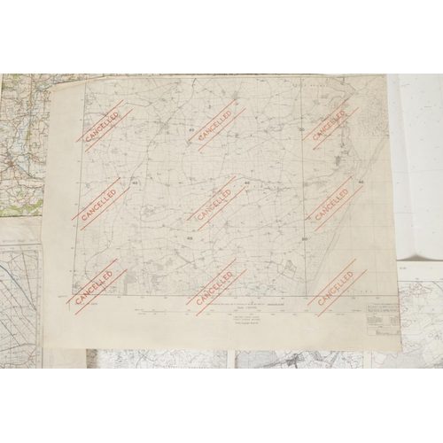 301 - A series of vintage map sheets, including several published by the War Office 1941 and 1942. Covers ... 