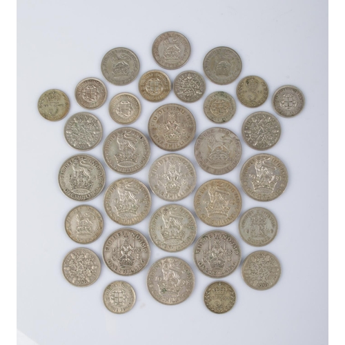 337 - A quantity of pre-1947 Great British silver coinage, including shilling, sixpence and three pence pi... 