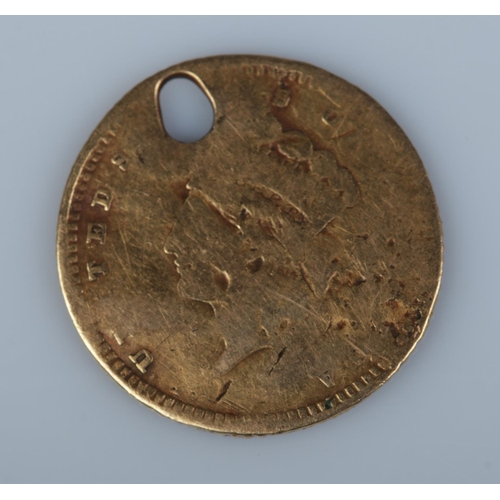 343 - A Nineteenth Century 0.900 Gold one dollar coin, with Type 2/3 Indian head. Weight: 1.4g.