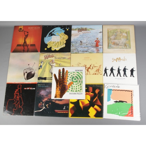 61 - A collection of records consisting of mostly Be Bop Deluxe and Genesis