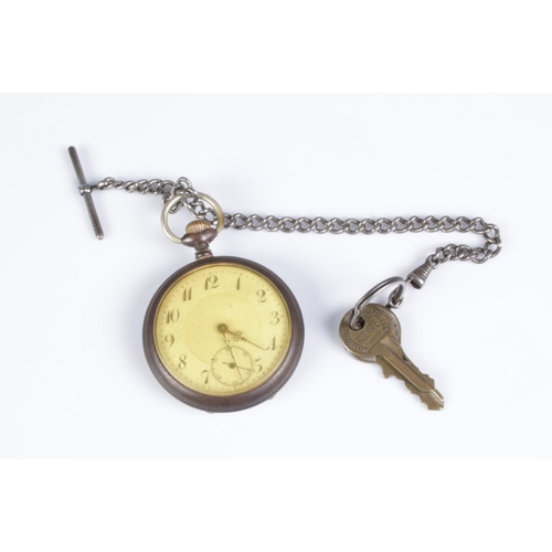 358 - A vintage German JungHans Gun-metal Pocket Watch, signed movement (engraved 