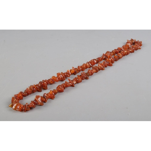 370 - An amber shard necklace