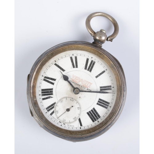 380 - Veracity Masters Rye silver open faced pocket watch