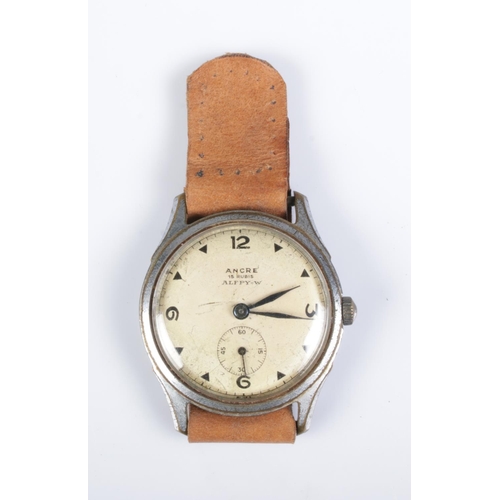 387 - An Ancre 15 Rubis military style wristwatch.