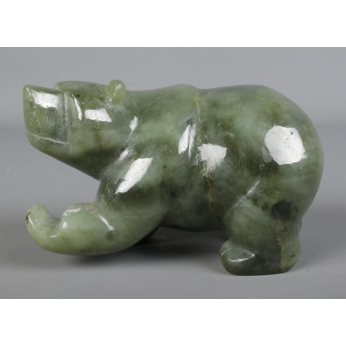 420 - A carved nephrite jade bear.

Length 10.5cm