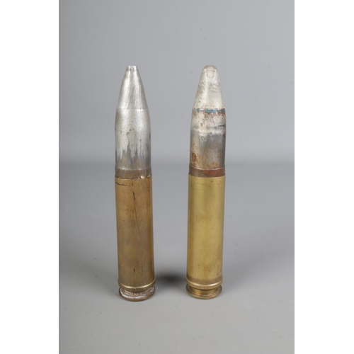 427 - Two 30mm Aden cannon rounds 1980/90. Real 'Fired' inert rounds believed to have come from the RAF Ho... 