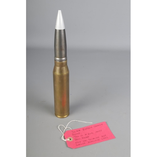 428 - A 30mm rarden cannon round, this is a real inert drill round used in scimitar and similar armoured c... 