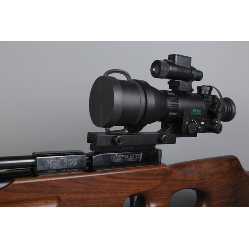 432 - A Weihrauch HW 100, 5.5mm/0.22 cal air rifle with ATN MK 390 Paladin night vision scope. CANNOT POST