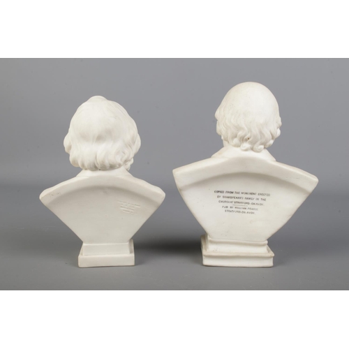 9 - WH Goss Bust of Shakespeare and Longfellow, both with WH Goss impress mark, Shakespeare has inscribe... 