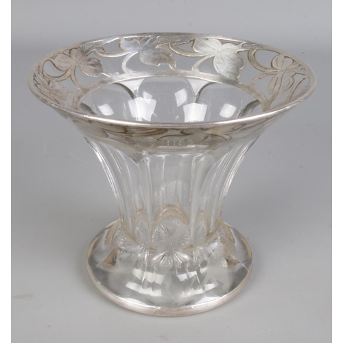 94 - A silver and glass vase in the style of A.H.Heisey & Co 

Hx13cm