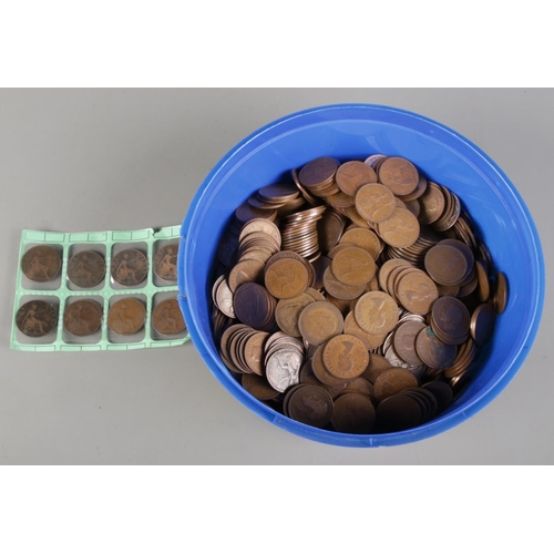 145 - Bulk collection of British Penny Coins, between 1888 and 1967, includes a sample set of eight coins ... 