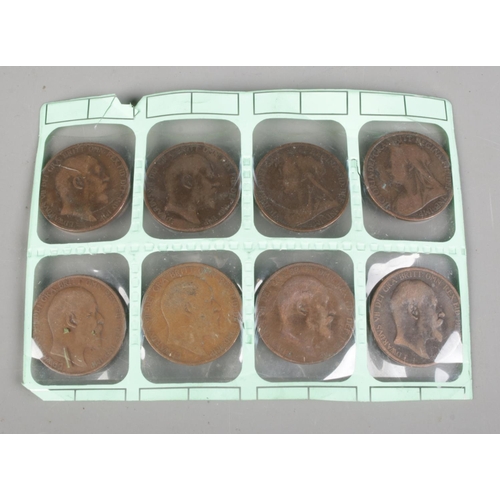 145 - Bulk collection of British Penny Coins, between 1888 and 1967, includes a sample set of eight coins ... 