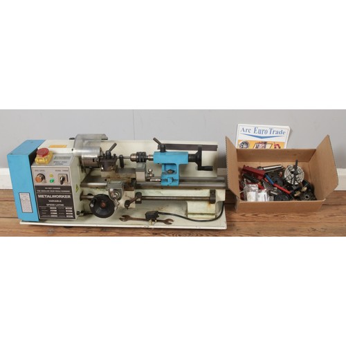 268 - Metalworker Variable Speed Lathe, comes with a box of tools and attachments