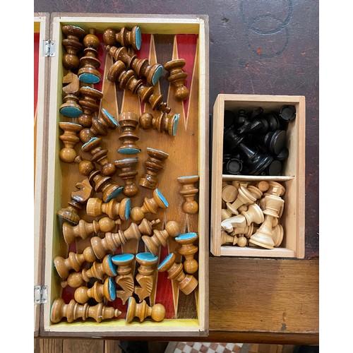 211 - A box containing a large amount of chess boards and other board games with another box containing ot... 