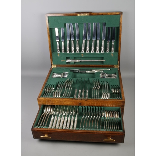 120 - A Frank Cobb & Co. Sheffield silver plated two tier canteen of cutlery.