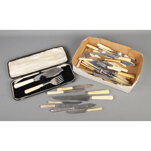 147 - A collection of assorted silver plated cutlery to include James Lodge, Viners, Ryals, cased examples... 