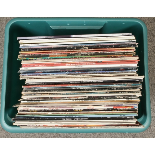 232 - A box and carry case of mainly 70's and 80's rock and pop records; singles and albums. To include De... 