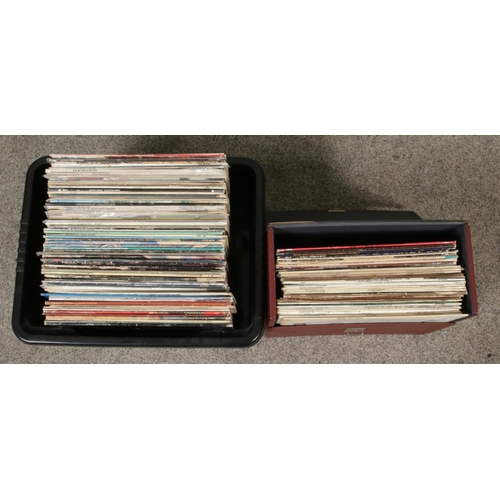 236 - A box and carry case of country and rock records, to include Bob Dylan, America, Lynyrd Skynyrd, The... 