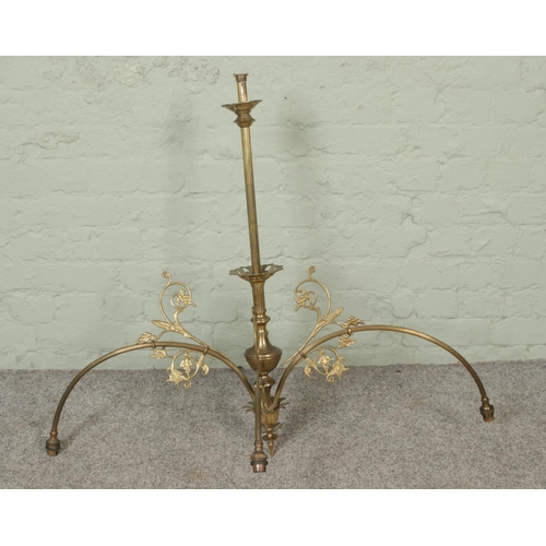 256 - A 20th century cast brass ceiling light